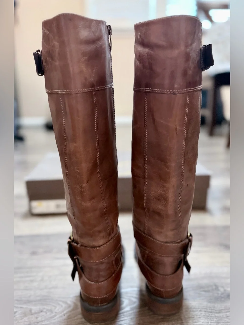 Enzo Angiolini Taupe Saylem leather knee high riding boots Size 6M